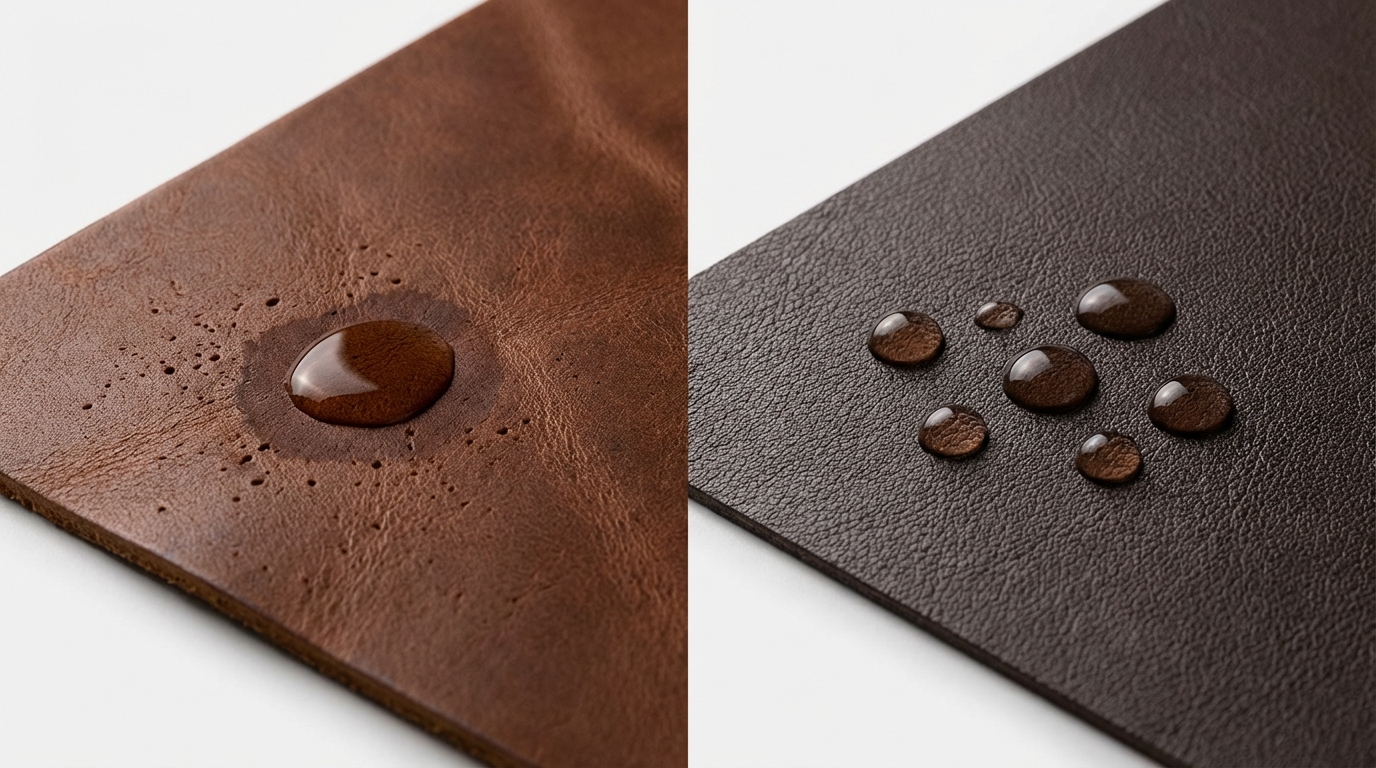 本革と合皮の見分け方⑤水滴テスト【詳細解説】